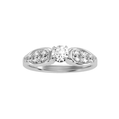 0.90 Carat Diamond 14K White Gold Engagement Ring - Fashion Strada