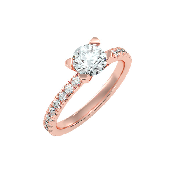 1.68 Carat Diamond 14K Rose Gold Engagement Ring - Fashion Strada