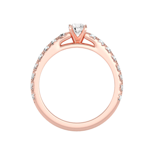 0.97 Carat Diamond 14K Rose Gold Engagement Ring - Fashion Strada