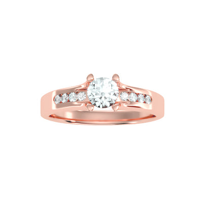 0.65 Carat Diamond 14K Rose Gold Engagement Ring - Fashion Strada