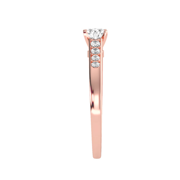 0.45 Carat Diamond 14K Rose Gold Engagement Ring - Fashion Strada