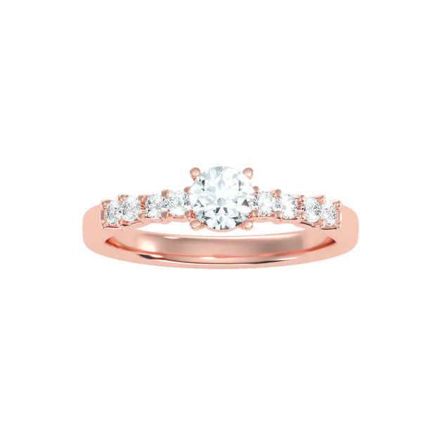 0.71 Carat Diamond 14K Rose Gold Engagement Ring - Fashion Strada