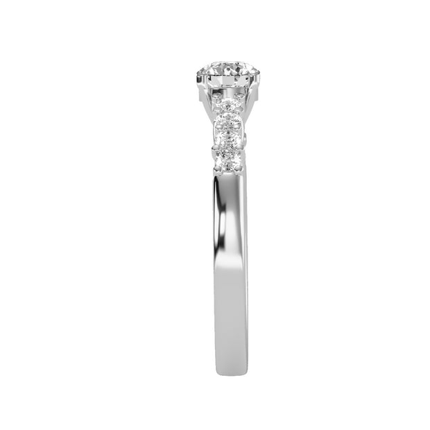 0.71 Carat Diamond 14K White Gold Engagement Ring - Fashion Strada