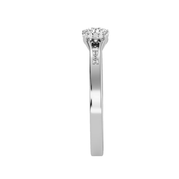 0.80 Carat Diamond 14K White Gold Engagement Ring - Fashion Strada