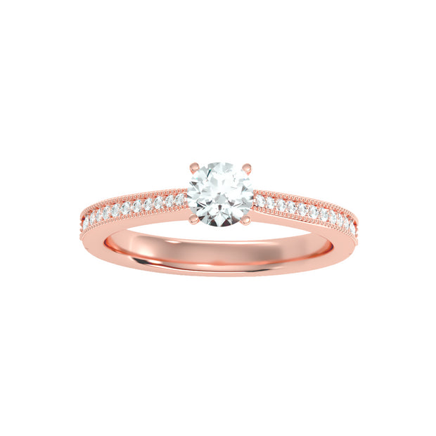 0.54 Carat Diamond 14K Rose Gold Engagement Ring - Fashion Strada