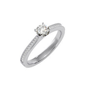 0.54 Carat Diamond 14K White Gold Engagement Ring - Fashion Strada