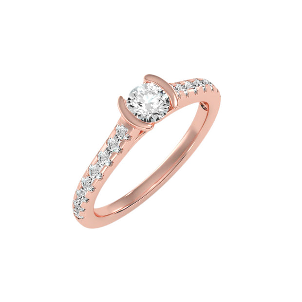 0.81 Carat Diamond 14K Rose Gold Engagement Ring - Fashion Strada