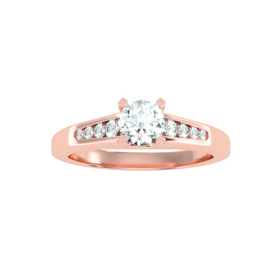 0.83 Carat Diamond 14K Rose Gold Engagement Ring - Fashion Strada
