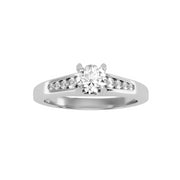 0.83 Carat Diamond 14K White Gold Engagement Ring - Fashion Strada