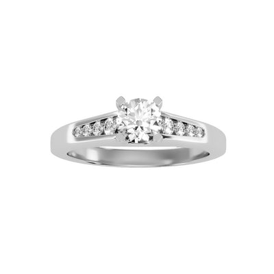 0.83 Carat Diamond 14K White Gold Engagement Ring - Fashion Strada