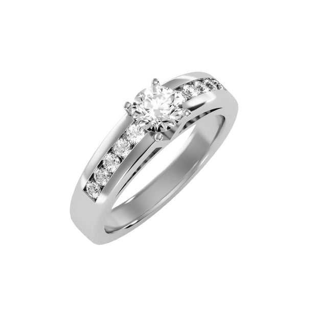 0.89 Carat Diamond 14K White Gold Engagement Ring - Fashion Strada
