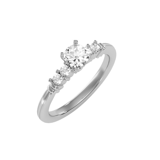 0.77 Carat Diamond 14K White Gold Engagement Ring - Fashion Strada