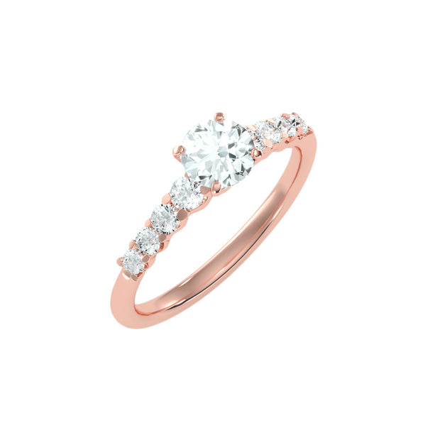 1.10 Carat Diamond 14K Rose Gold Engagement Ring - Fashion Strada