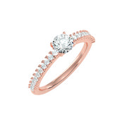 0.98 Carat Diamond 14K Rose Gold Engagement Ring - Fashion Strada