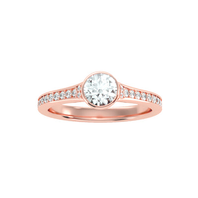 0.91 Carat Diamond 14K Rose Gold Engagement Ring - Fashion Strada