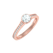 0.91 Carat Diamond 14K Rose Gold Engagement Ring - Fashion Strada