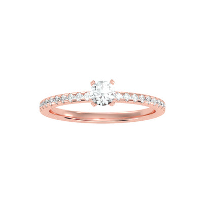 0.49 Carat Diamond 14K Rose Gold Engagement Ring - Fashion Strada