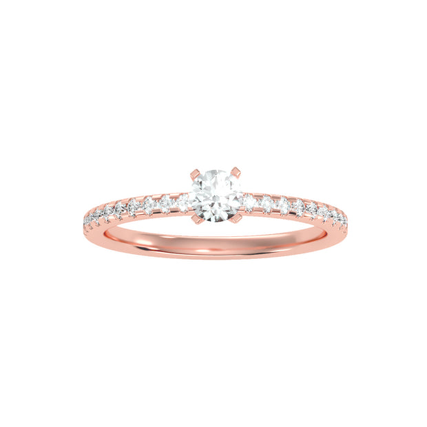 0.49 Carat Diamond 14K Rose Gold Engagement Ring - Fashion Strada