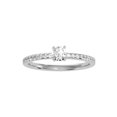 0.49 Carat Diamond 14K White Gold Engagement Ring - Fashion Strada
