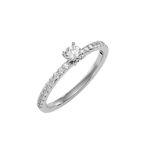 0.49 Carat Diamond 14K White Gold Engagement Ring - Fashion Strada