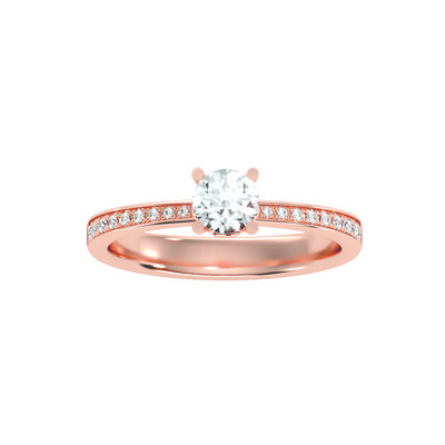 0.57 Carat Diamond 14K Rose Gold Engagement Ring - Fashion Strada