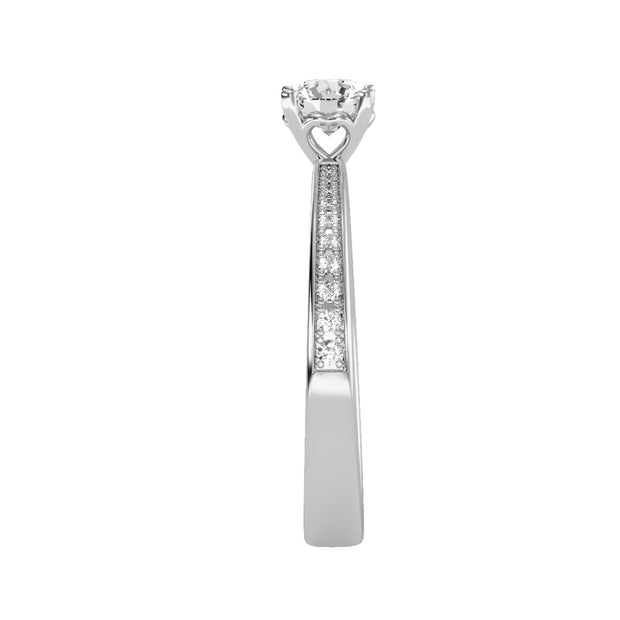 0.57 Carat Diamond 14K White Gold Engagement Ring - Fashion Strada