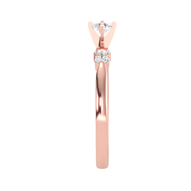0.44 Carat Diamond 14K Rose Gold Engagement Ring - Fashion Strada