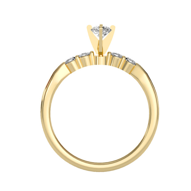 0.44 Carat Diamond 14K Yellow Gold Engagement Ring - Fashion Strada