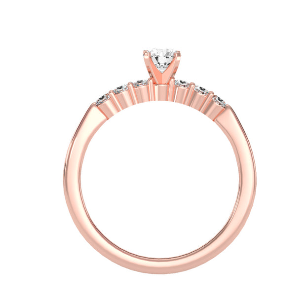 0.52 Carat Diamond 14K Rose Gold Engagement Ring - Fashion Strada