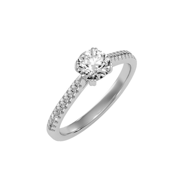 0.94 Carat Diamond 14K White Gold Engagement Ring - Fashion Strada