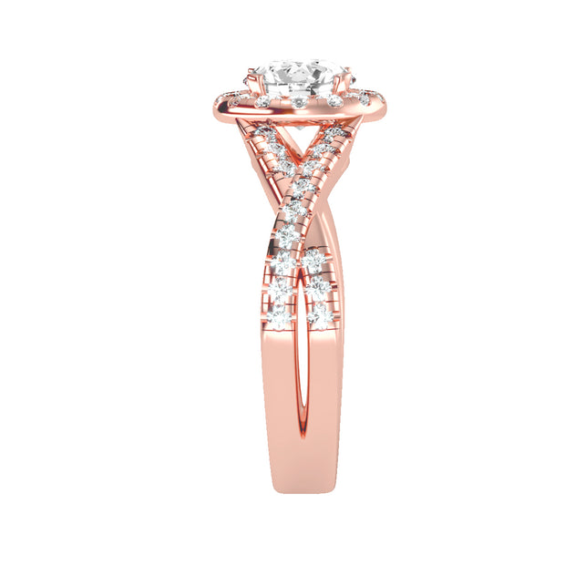 1.87 Carat Diamond 14K Rose Gold Engagement Ring - Fashion Strada