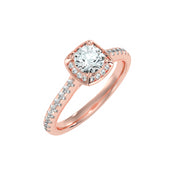 1.09 Carat Diamond 14K Rose Gold Engagement Ring - Fashion Strada