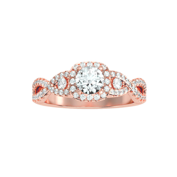 1.06 Carat Diamond 14K Rose Gold Engagement Ring - Fashion Strada