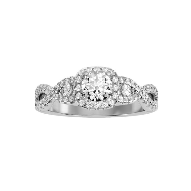 1.06 Carat Diamond 14K White Gold Engagement Ring - Fashion Strada