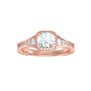 1.09 Carat Diamond 14K Rose Gold Engagement Ring - Fashion Strada