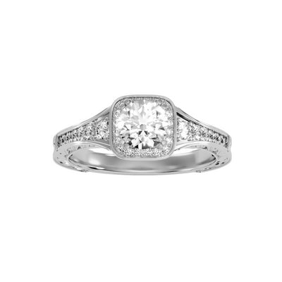 1.09 Carat Diamond 14K White Gold Engagement Ring - Fashion Strada