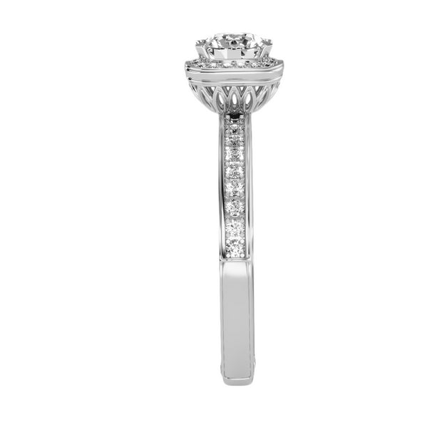 0.91 Carat Diamond 14K White Gold Engagement Ring - Fashion Strada