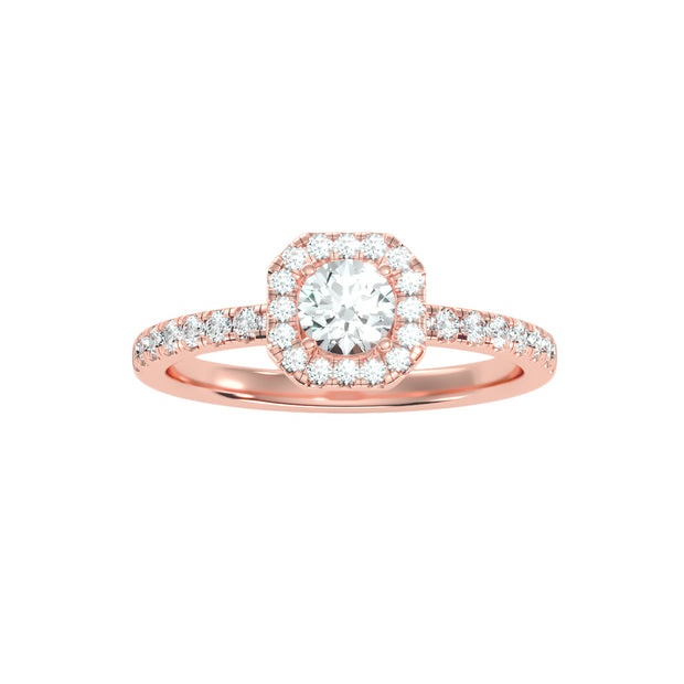 0.79 Carat Diamond 14K Rose Gold Engagement Ring - Fashion Strada