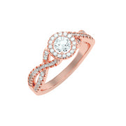 0.77 Carat Diamond 14K Rose Gold Engagement Ring - Fashion Strada