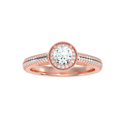 0.80 Carat Diamond 14K Rose Gold Engagement Ring - Fashion Strada