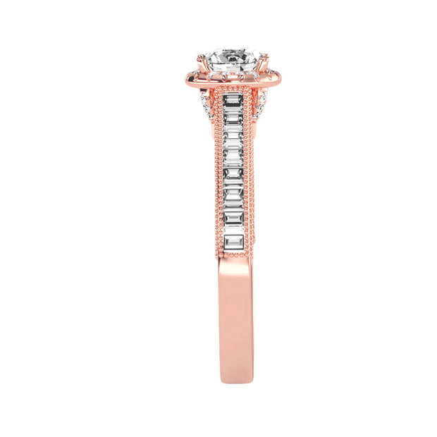 1.33 Carat Diamond 14K Rose Gold Engagement Ring - Fashion Strada