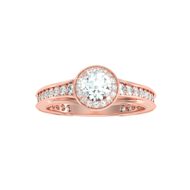 1.17 Carat Diamond 14K Rose Gold Engagement Ring - Fashion Strada