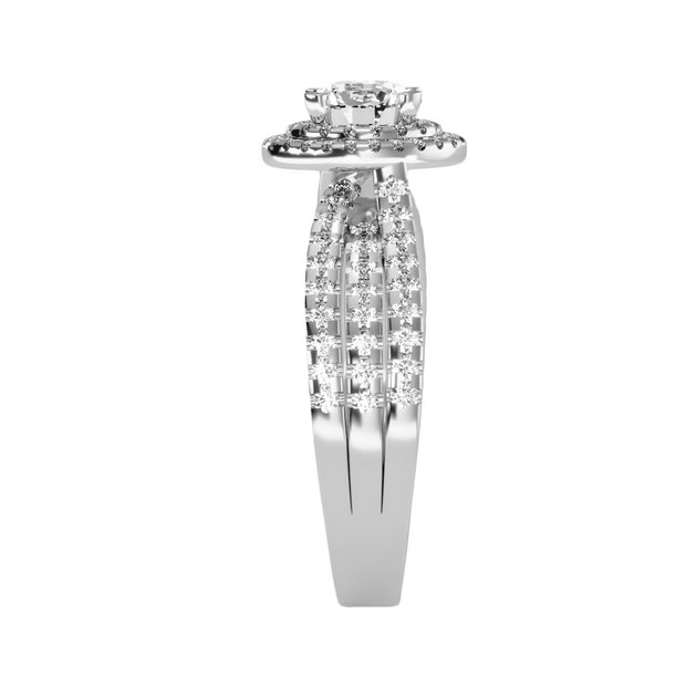 1.37 Carat Diamond 14K White Gold Engagement Ring - Fashion Strada