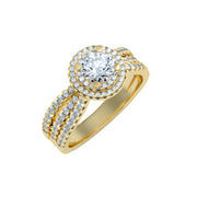 1.37 Carat Diamond 14K Yellow Gold Engagement Ring - Fashion Strada