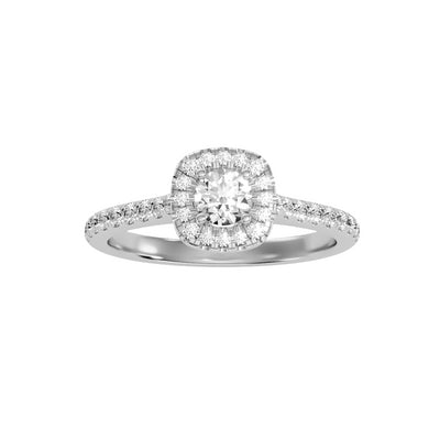 0.72 Carat Diamond 14K White Gold Engagement Ring - Fashion Strada