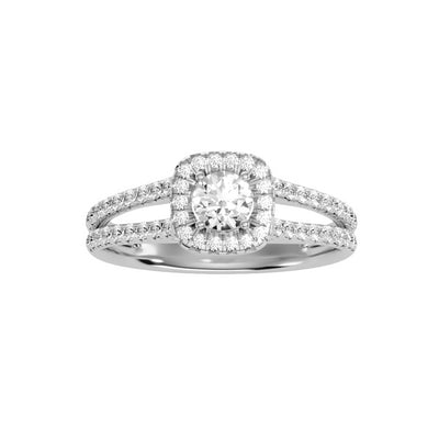 0.85 Carat Diamond 14K White Gold Engagement Ring - Fashion Strada