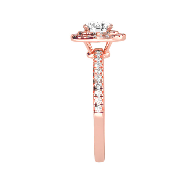 1.03 Carat Diamond 14K Rose Gold Engagement Ring - Fashion Strada