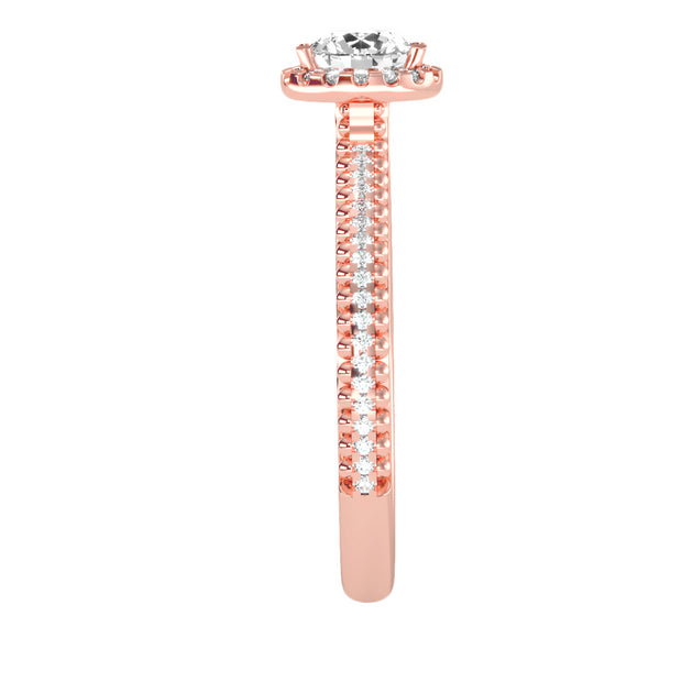 0.90 Carat Diamond 14K Rose Gold Engagement Ring - Fashion Strada