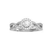 0.67 Carat Diamond 14K White Gold Engagement Ring - Fashion Strada