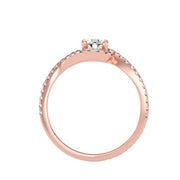 0.77 Carat Diamond 14K Rose Gold Engagement Ring - Fashion Strada